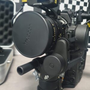 DJI Focus motor attached to 15mm rod on Ronin 4D Zenmuse camera.