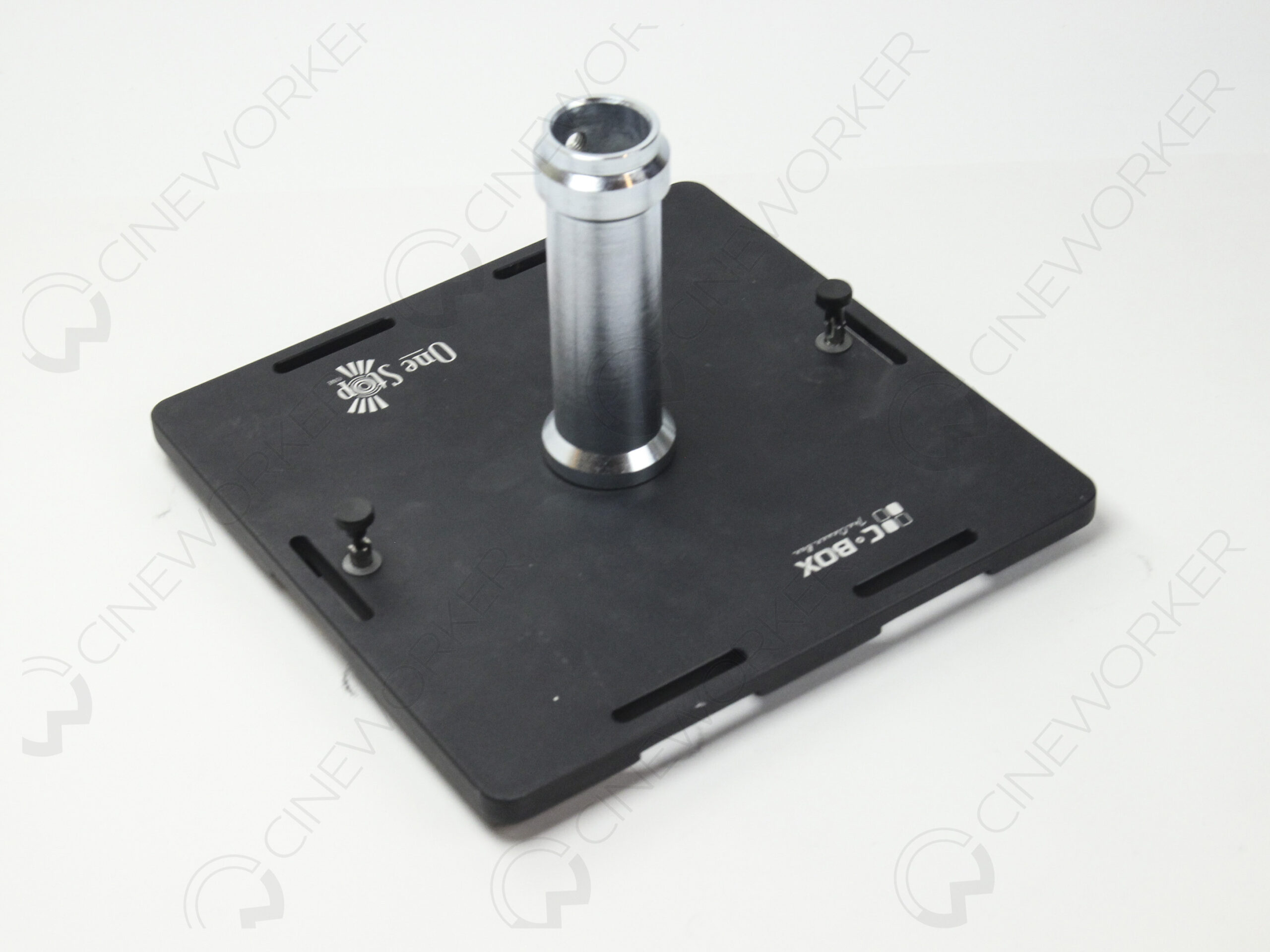 Big gaffer plate with junior female mount attached to C-BOX system