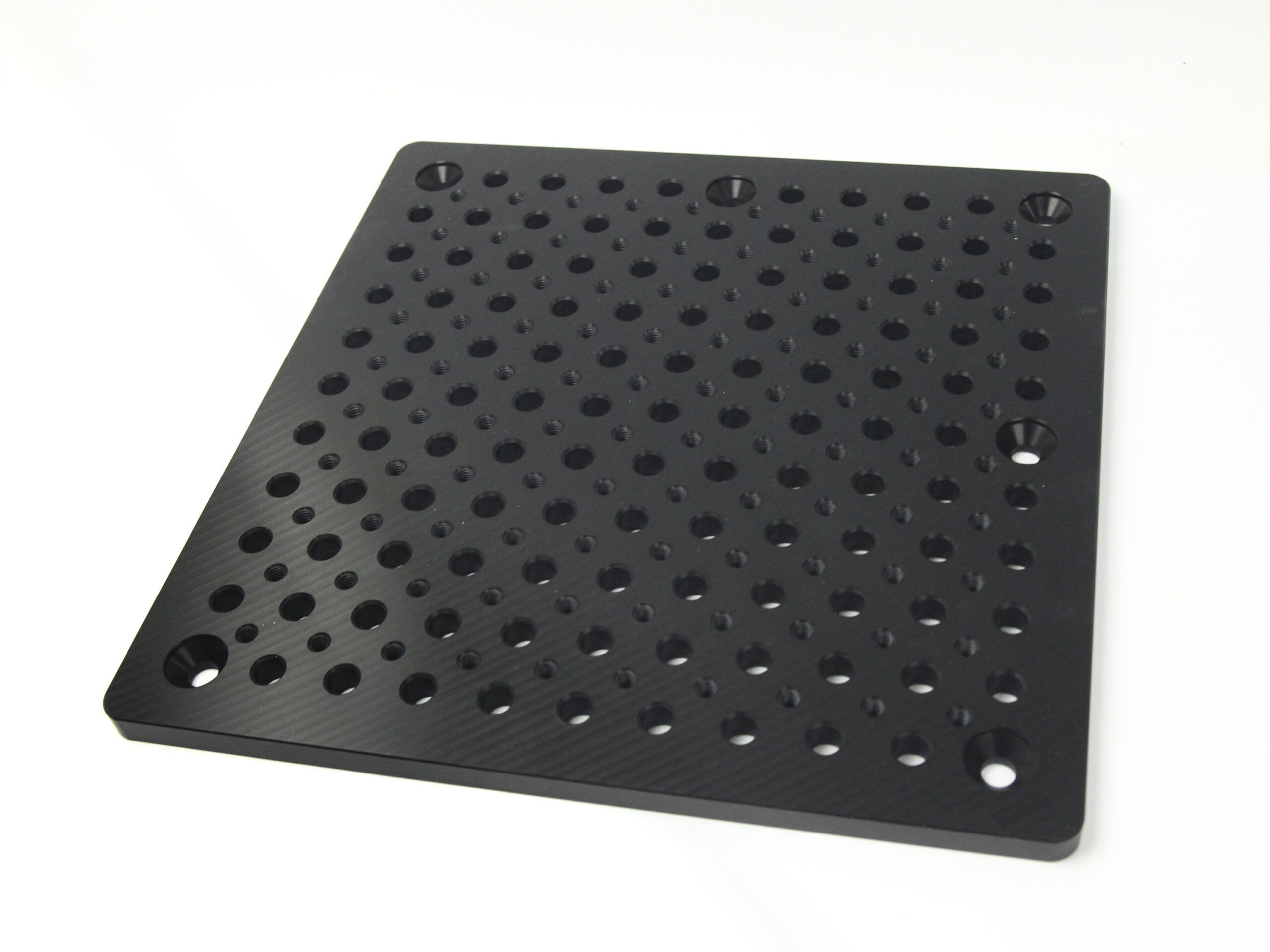 flat aluminum rigging cheese plate with multiple threaded holes